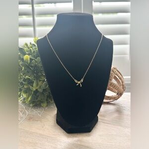 Elegant Gold Stainless Steel Bow Necklace